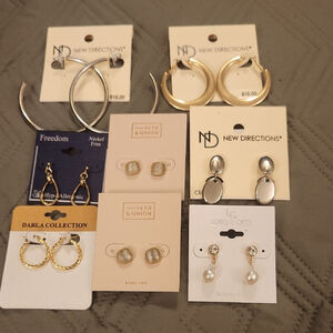 8 pairs New Directions Gold and Silver Earring Collection